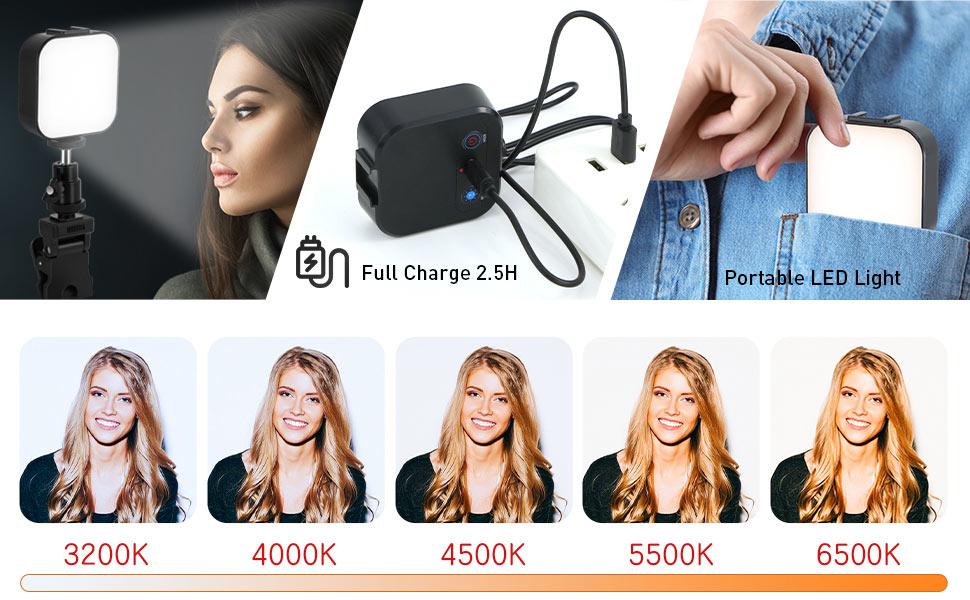 Portable LED rechargeable selfie light with front and rear clip-on cell phone light, adjustable 5 lighting modes for cell phone, IPhone, Android, IPad, laptop, makeup, selfie, video conference Portable LED rechargeable selfie light with front and rear clip-on cell phone light, adjustable 5 lighting modes for cell phone, IPhone, Android, IPad, laptop, makeup, selfie, video conference