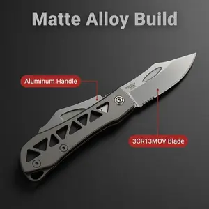 Titanium Alloy Hollow-Carved Folding Knife / Compact EDC Knife / Everyday Essential Knife