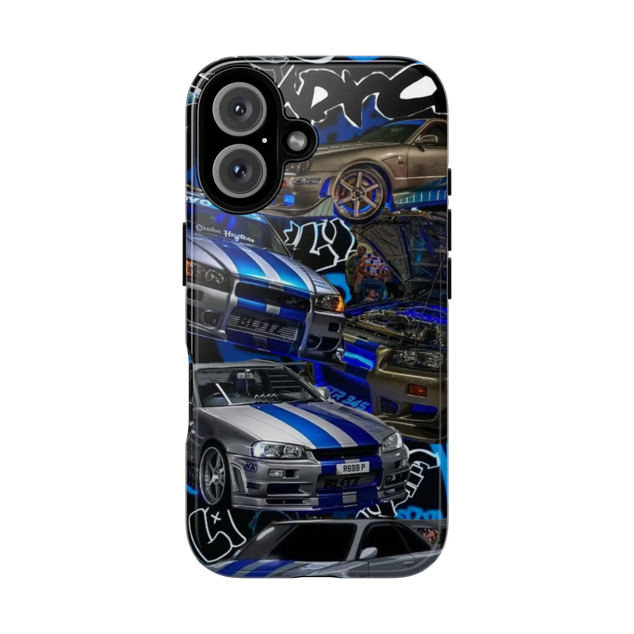 Nissan Skyline Street Racing Aesthetic Collage Smartphone Cellphone Case Accessories - Compatible with iPhone 17 ProMax,16,15,14,13,12,11,X & Samsung S24,S23,S22,S21 Shell for Devices, Stylish Gift for Him & Her