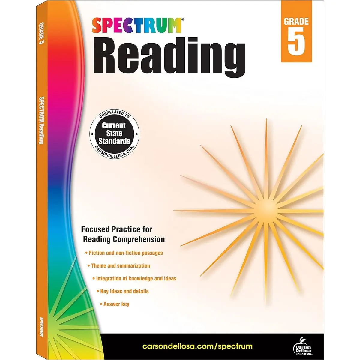 Spectrum Reading Comprehension Grade 5 Workbooks, Ages 10 to 11, 5th Grade Reading Comprehension, Nonfiction and Fiction Passages, Summarizing Stories and Identifying Themes - 174 Pages (Volume 24) Paperback – August 15, 2014