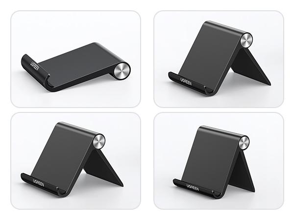 UGREEN Desk Cell Phone Stand, Table Stand Holder, Adjustable Portable Desktop Dock Office Compatible with iPad Pro 11 9.7 10.5 Air Mini 5 4 3 2 iPhone 17 16 15 14 13 12, Ideal for Folding Desk Smartphone Use, Deals for You,TikTokShopHolidayHaul