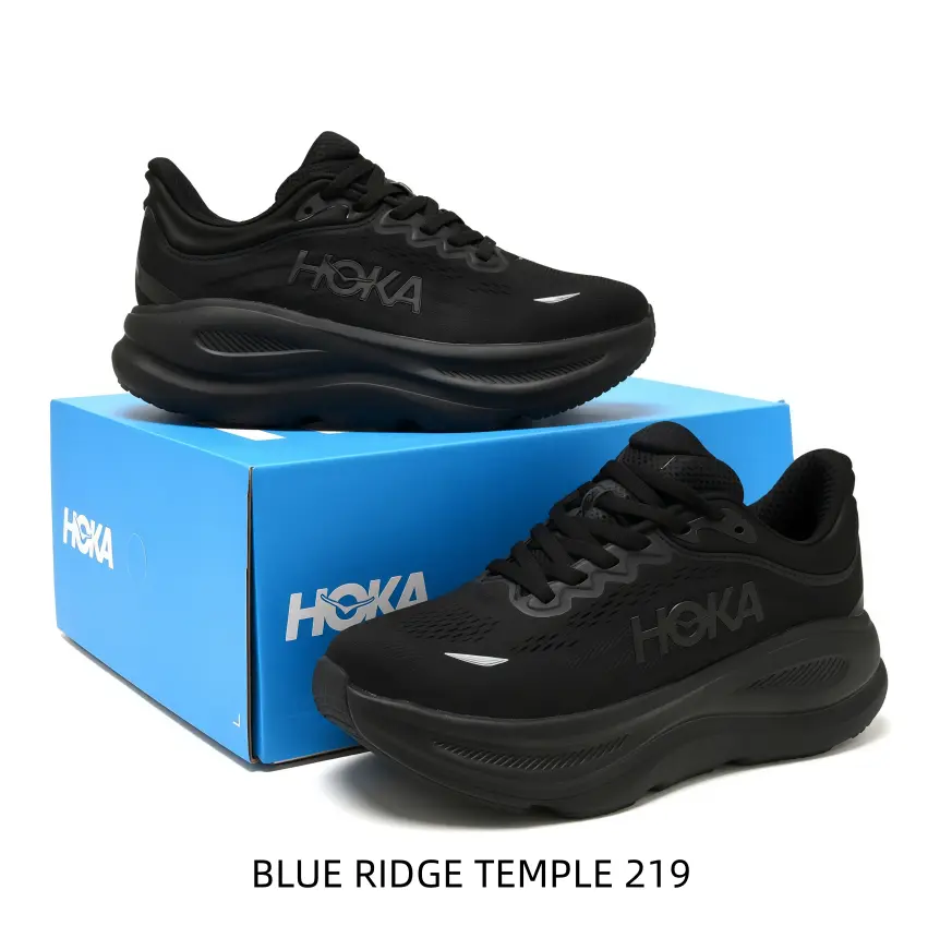 Full Black Running Shoes for Sports Collectibles Accessories, Thick Cushioned Soles for Effective Road Shock Absorption During Daily Runs