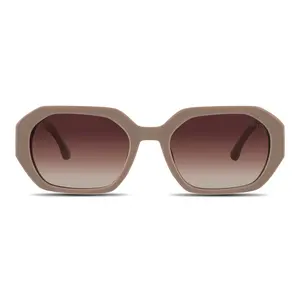 Velvet Eyewear Nina Sunglasses Beige Frame Brown Fade Lenses 100% UV Protection Women's Fashion