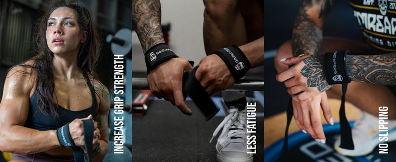 Gymreapers Lifting Wrist Straps for Weightlifting, Bodybuilding, Powerlifting, Strength Training, & Deadlifts - Padded Neoprene with 18 inch Cotton - Color (Black)