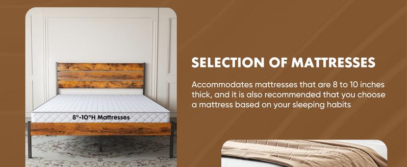 【Deal】Metal Platform Bed Mattress Foundation with Headboard and and Footboard, No Box Spring Needed with 800LBS Sturdy Wooden Slats Support