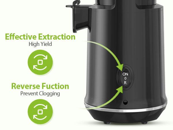 Aeitto Max5 Juicer, Cold Press Juicer with 5.8" Large Feed Chute,1.7L Large Capacity, 250W Whole Masticating Juicers for Vegetable and Fruit, High Juice Yield, Easy to Clean with Brush, Ice Fruit, BPA-Free, Smart recipes App