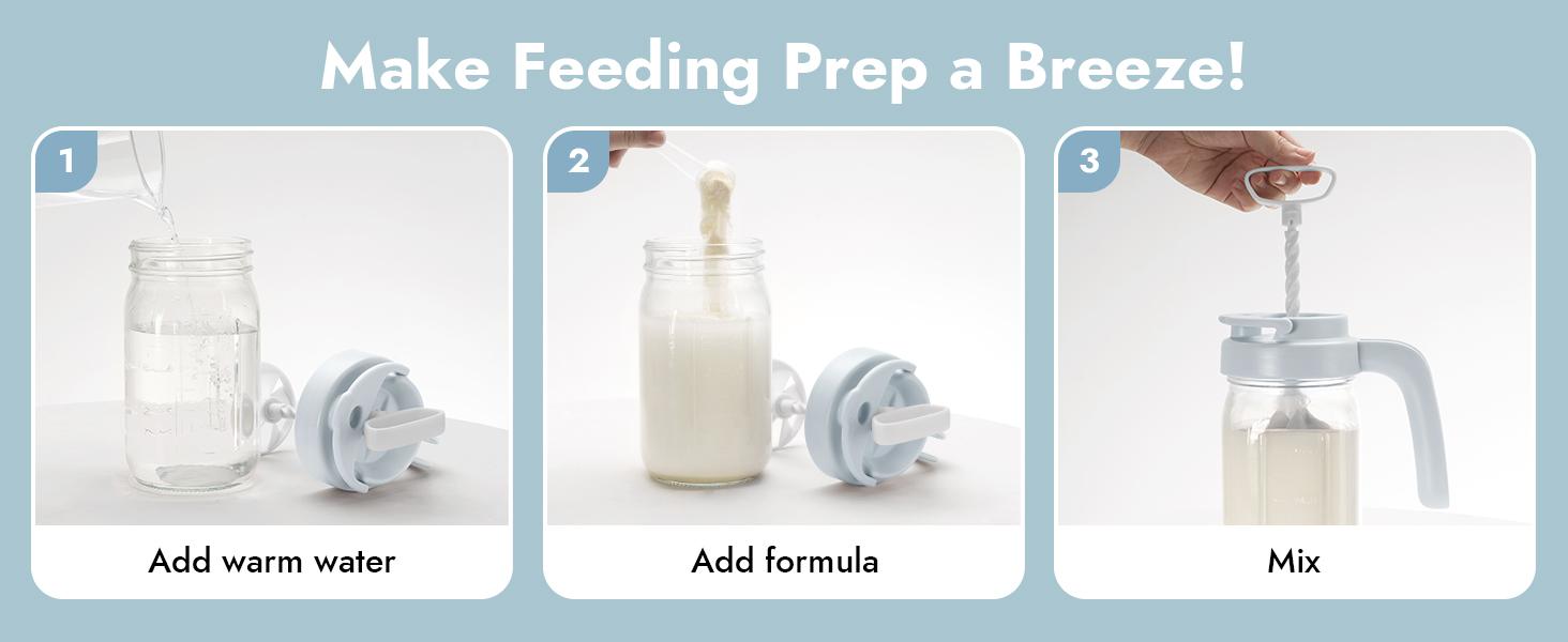 Papablic Glass Baby Food Processor Pitcher, 32 Oz Wide-Mouth – BPA-Free Formula & Breastmilk Mixer