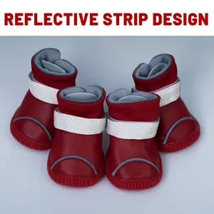 4pcs 4-Pack Winter Pet Dog Soft Sole Snow Boots, Warm Shoes for Small and Medium Dogs, Suitable for Hot Pavement Puppy Boots, Made of Waterproof Material, Wear-Resistant Non-Slip Sole, Thickened Anti-Slip Design, Dog Shoes, Dog Shoes For Small Dogs, Dog B