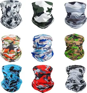 9 Pack Sun Protection Neck Gaiter Face Cover for Men & Women – Breathable UV Protection Face Scarf for Cycling, Fishing, Hiking, Running, Outdoor Activities
