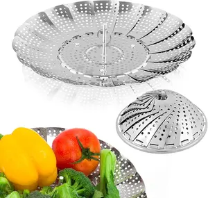 Limited Deal: Premium stainless steel vegetable steamer basket with folding, expandable design (5.5"–9.2") to fit various pot sizes. Durable, rust-resistant, and easy to store—perfect for steaming veggies, , and more while preserving nutrients and flavor.