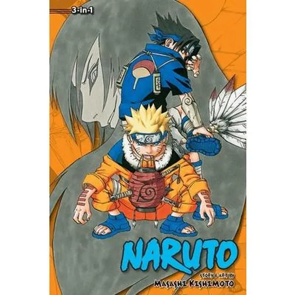 Naruto (3-In-1 Edition) Vol. 3 Adventure Comicbook Set - English Manga, Masashi Kishimoto, Includes Vols. 7-9, Orochimaru, Sasuke, Global Phenomenon, Trade Paperback
