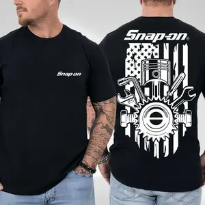 Snap-On American Flag T-Shirt, Garage Mechanic Graphic Tee, Unisex Crewneck Casual Menswear, Gift for Auto Technicians, Gift for Garage Enthusiasts, Gift for Car Lovers