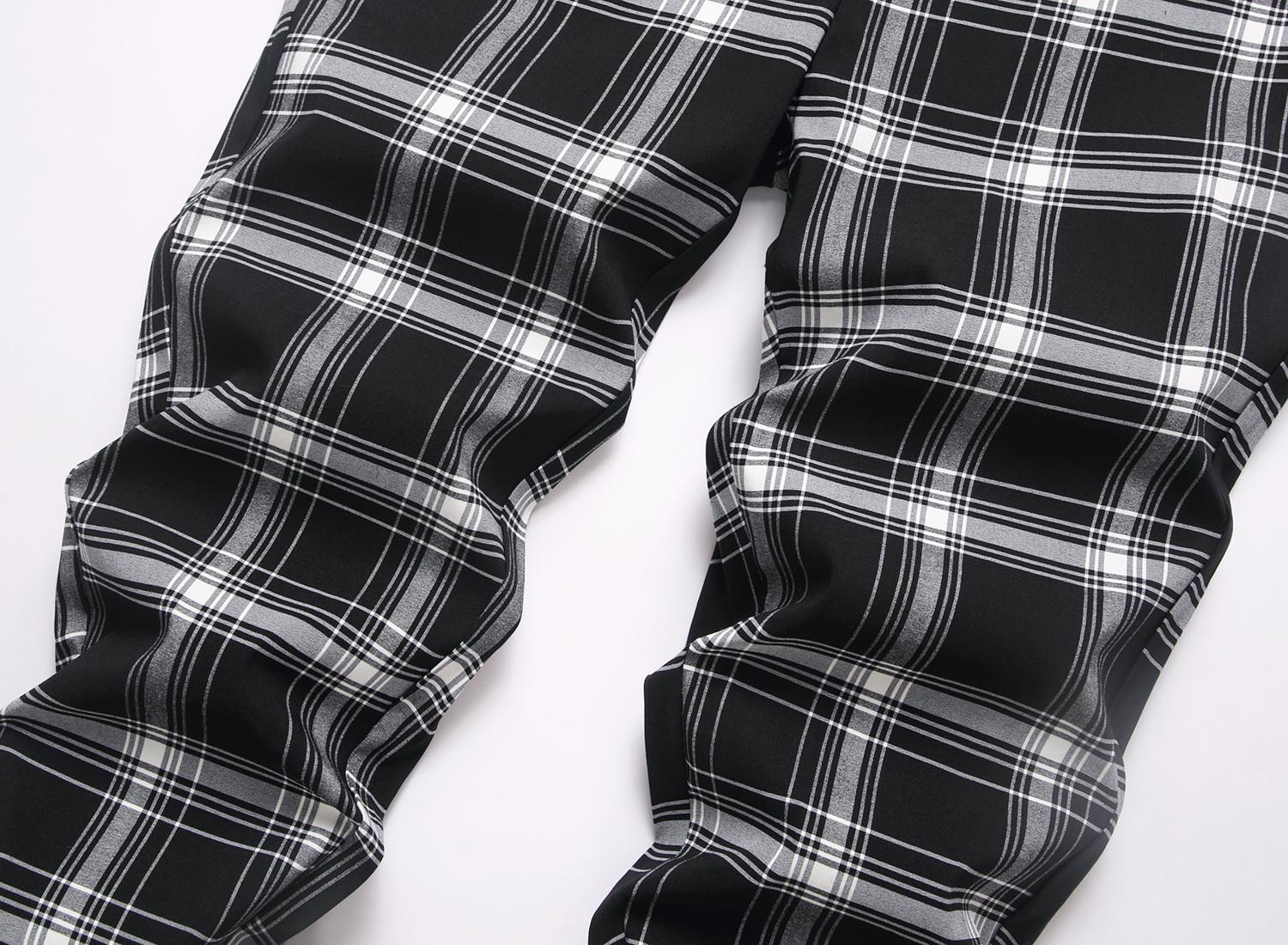 JUNBAOSS Men's 1-3 Pack Slim Fit Stretch Dress Pants Plaid Skinny Pants for Men, Straight Leg Fashion Comfort Flex Waist Pants, Mens Casual Business Golf Dress Chinos Pants SpringStatements