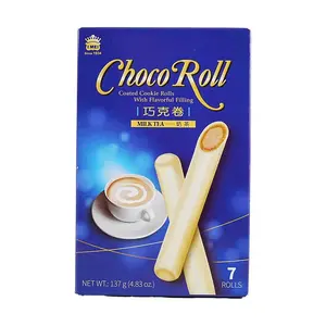 IMEI Taiwan Milk Tea Chocolate Rolls 137g - Crispy Wafer Snack for Tea Time & Gifts
