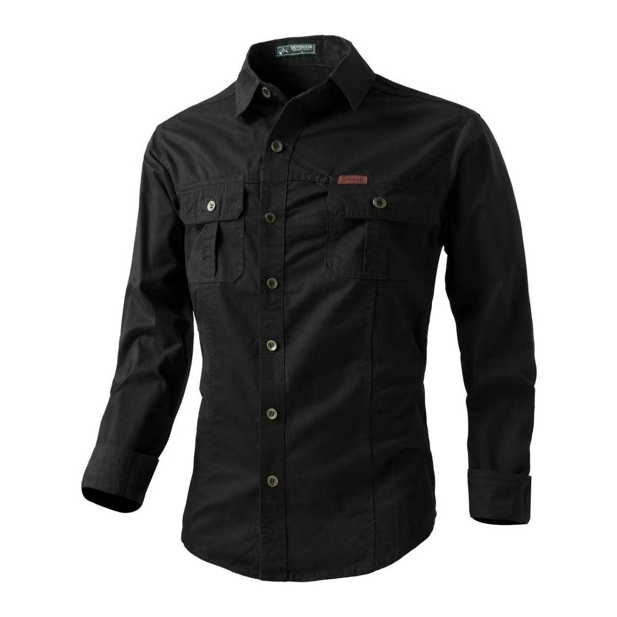 Men's Long Sleeve Workwear Shirt - Outdoor Casual Versatile Top