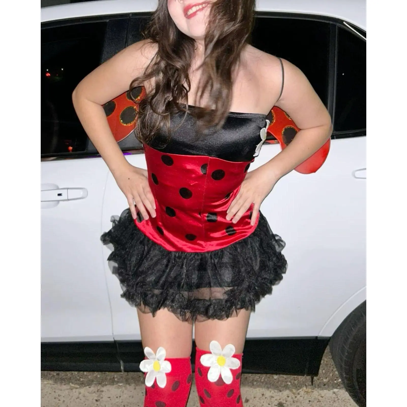 Women Halloween Insect Costumes Cute Bee Ladybug Dress and Wings Headband Set for Christmas Cosplay Party Outfits