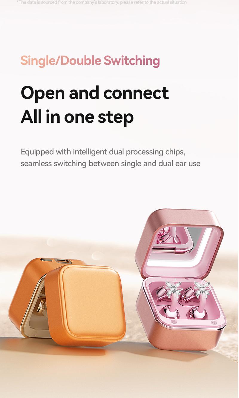 CHENRUIDA Open Ear Bluetooth Earbuds with Bow Ear Jewelry, Makeup Mirror Jewelry Case, Wireless Ear Clip Headphones, Perfect for Workouts, Office, Travel and Fashion Lifestyle CHENRUIDA Open Ear Bluetooth Earbuds with Bow Ear Jewelry, Makeup Mirror Jewelry Case, Wireless Ear Clip Headphones, Perfect for Workouts, Office, Travel and Fashion Lifestyle