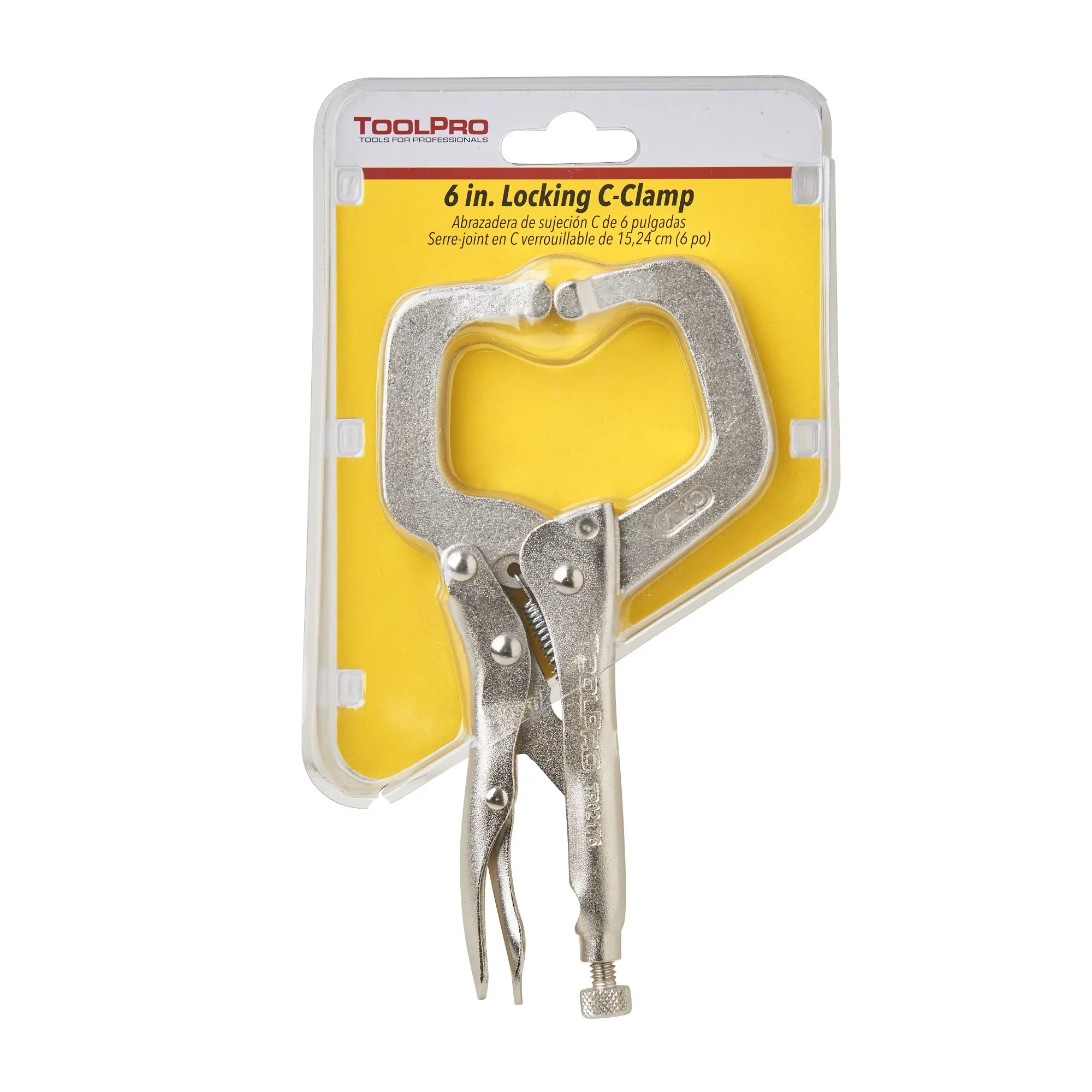 TOOLPRO 6-in Locking C-Clamp, Heavy-Duty Hardware Tool for Secure Clamping Tasks, Heavy Duty C-Clamps, Clamping C-Clamps