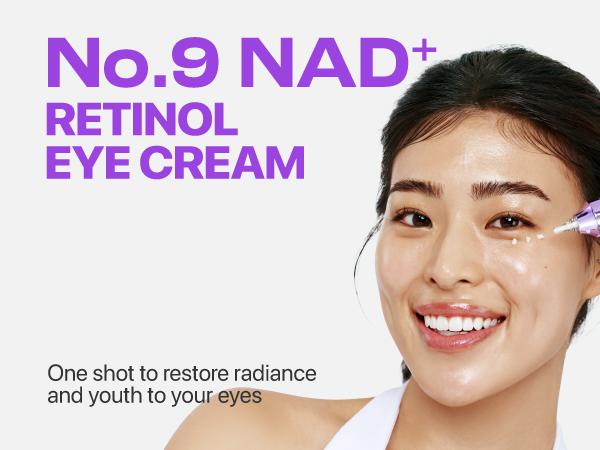 [numbuzin Official] No.9 NAD+ Retinol Eye Cream | NAD+ Retinol Volumetox Eye Cream | Firming, Wrinkles, Fine Lines, Dark Circles, Puffy Eye Bags | Retinol, Peptides, Niacinamide | Undereye Treatment Serum | 0.33 fl. oz.