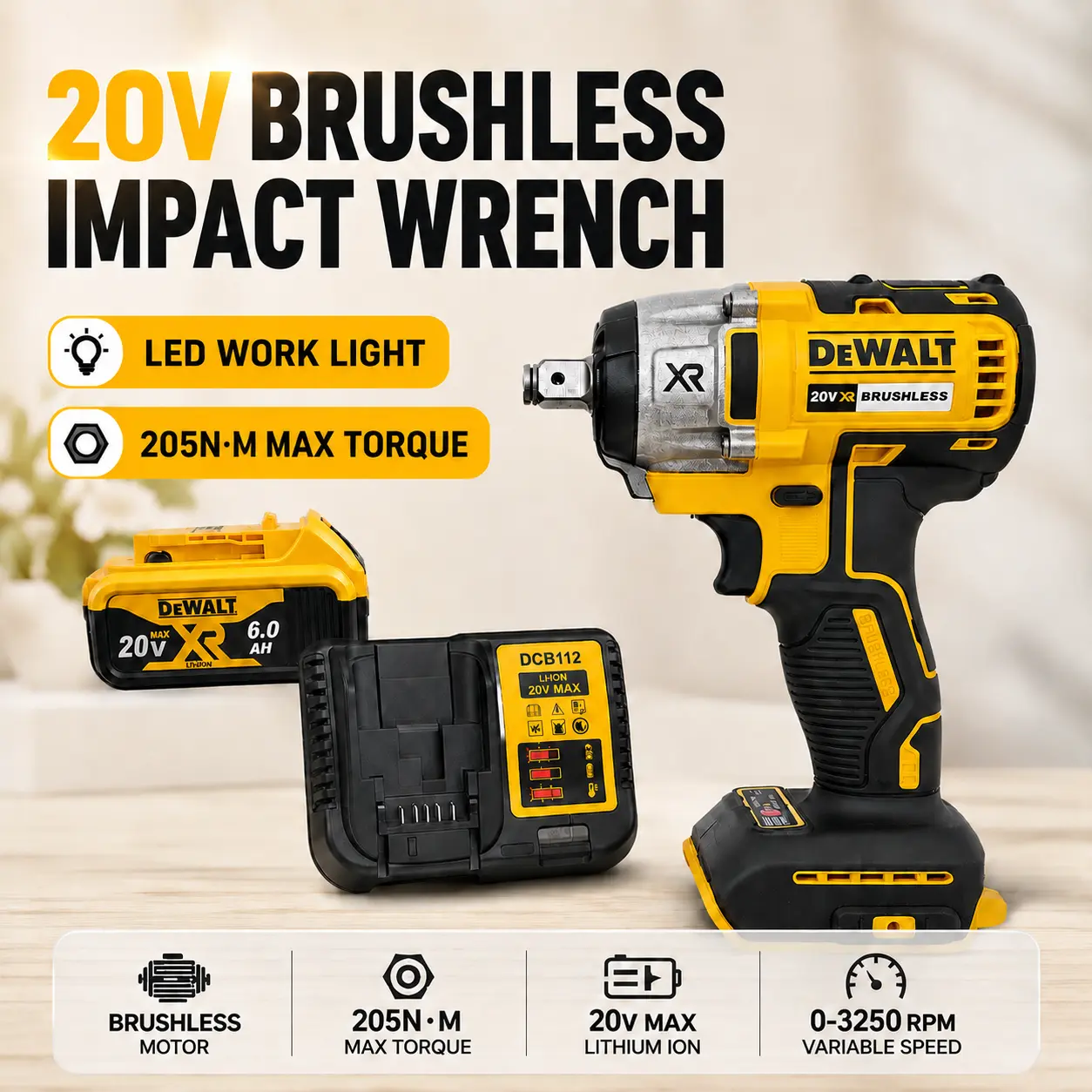 DEWALT DCF880 20V Max Brushless Impact Driver, 1/4" Hex, 3800IPM, Woodworking & Auto Repair