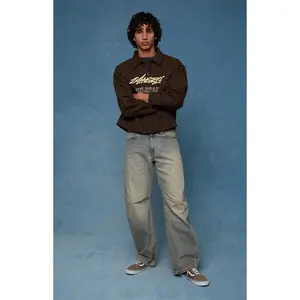 Pacsun Men's Mason Baggy Barrel Jeans Medium Blue Tinted