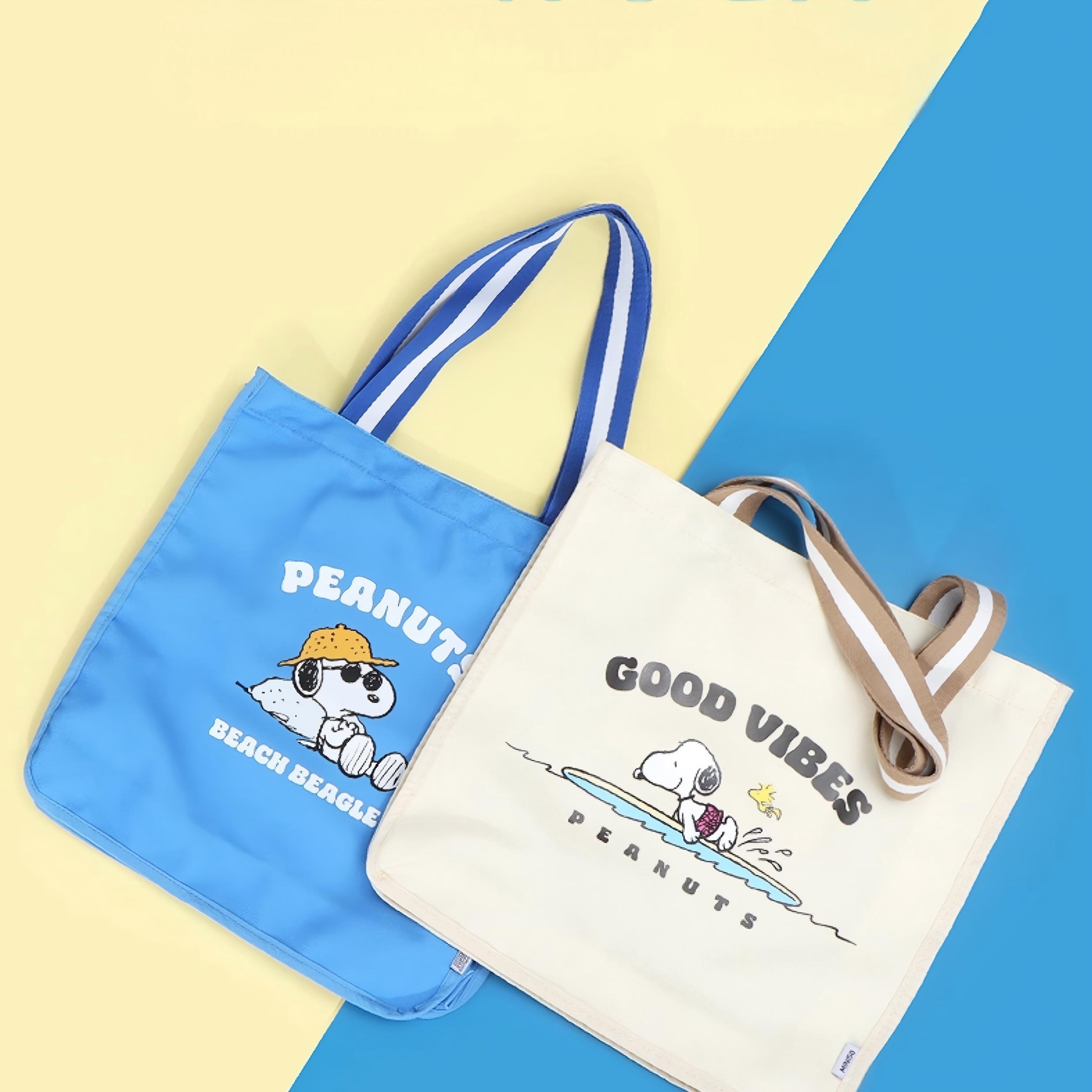 Snoopy's Ocean Diary Series Square Shoulder Tote Bag - Bento Bag Lunch Box Bag Light Weight With Strap ForSchool office Picnic Snoopy's Ocean Diary Series Square Shoulder Tote Bag - Bento Bag Lunch Box Bag Light Weight With Strap ForSchool office Picnic