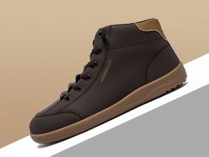 HOBIBEAR Women's & Men's High-Top Barefoot Wide Walking Sneakers Mesh Lined Comfortable Casual Bootie Zero Drop Sole Breathable Durable Microfiber Leather Shoes