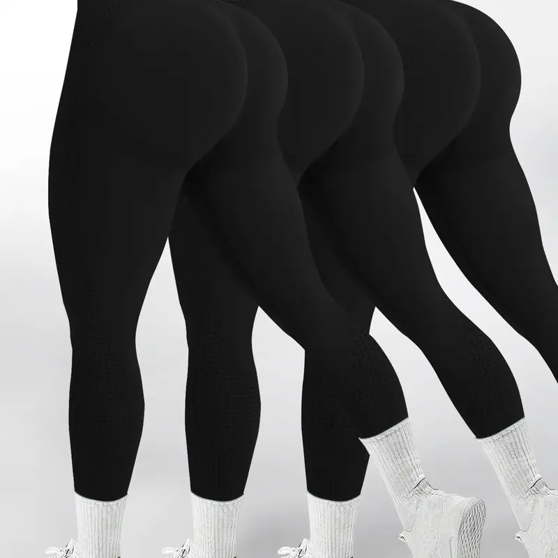 Women's Seamless High Waist Butt-Lifting Leggings – Solid Color Slim Fit Activewear Pants for Gym & Everyday Wear