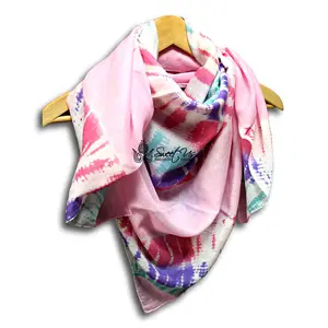 Swirlscape Lightweight Floral Cotton Scarf — Candyfloss
