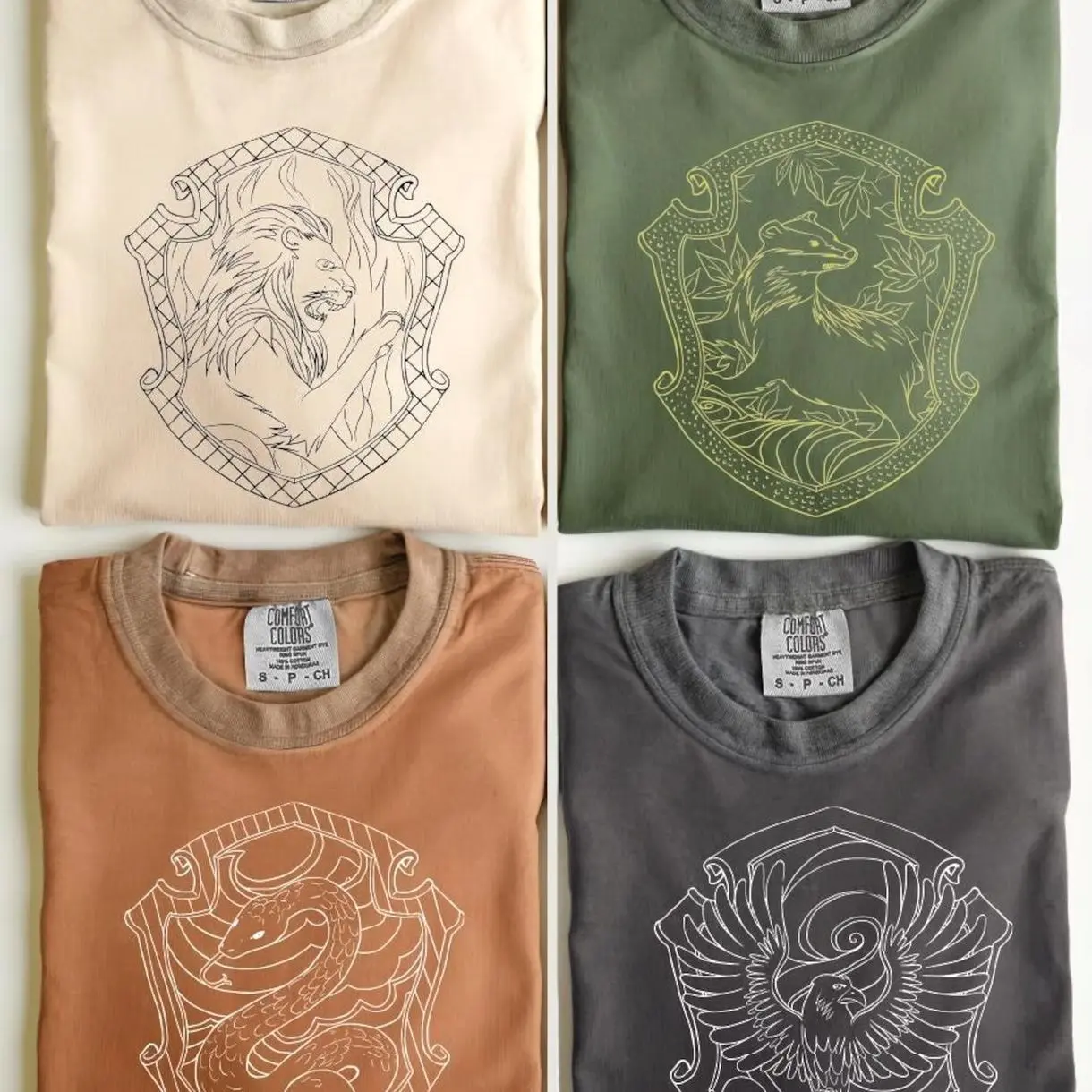 Comfort Colors Wizard House Shirt, Magic School Unisex T Shirt, Custom Wizard School Tee, HFPF SLTN RNCW GFDR House Pride Apparel 2R30G