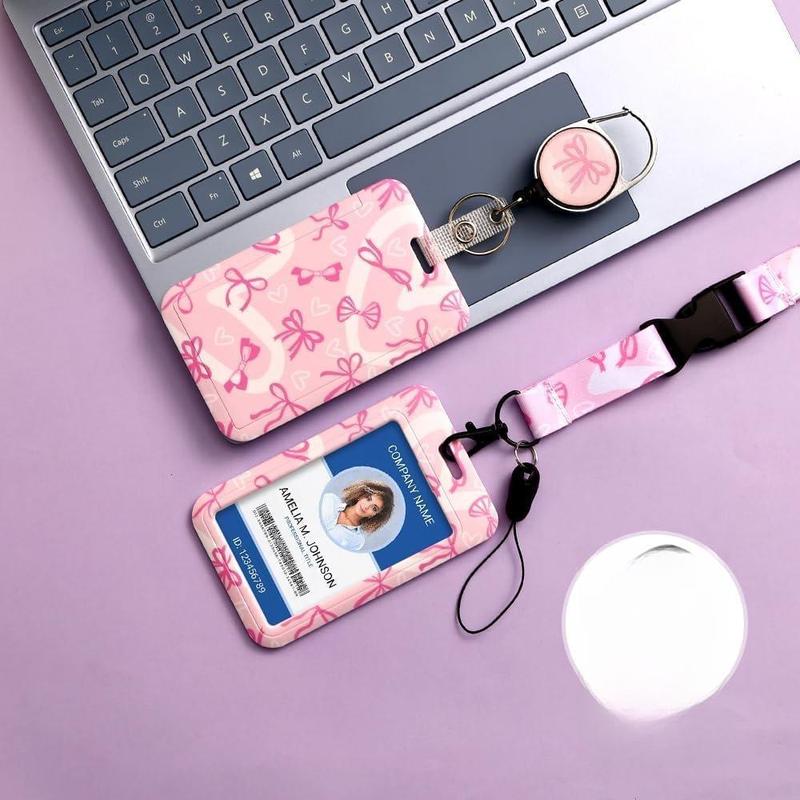 Lanyards for ID Badge Holder for Women Cute, Teacher Lanyard with ID Holder Clip,Retractable Keychain Badge Reel Heavy Duty, Teacher Nurse Work Office Gifts (#35:Butterfly)