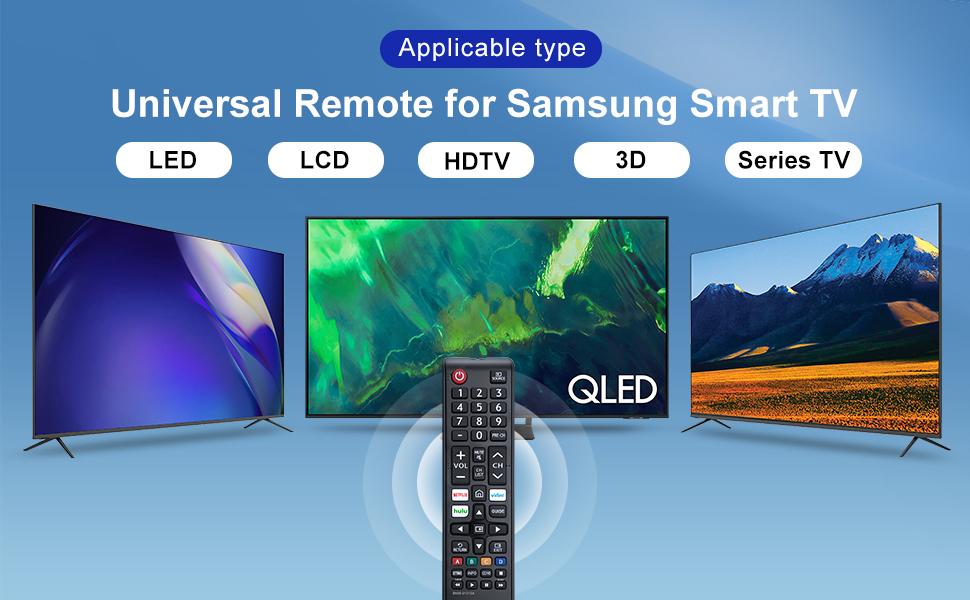 2-Pack Universal Infrared Remote Control Accessories for Samsung TVs - Button Control, Compatible with Smart, LED, LCD, HDTV & 3D Models (2 Remotes Set), Two Remotes