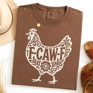 Comfort Colors Funny Chicken Shirt, F-CAW-F Farm Animal Tee, Backyard Chicken Gift, Country Life Gift for Girls, Chicken Mom T-Shirt