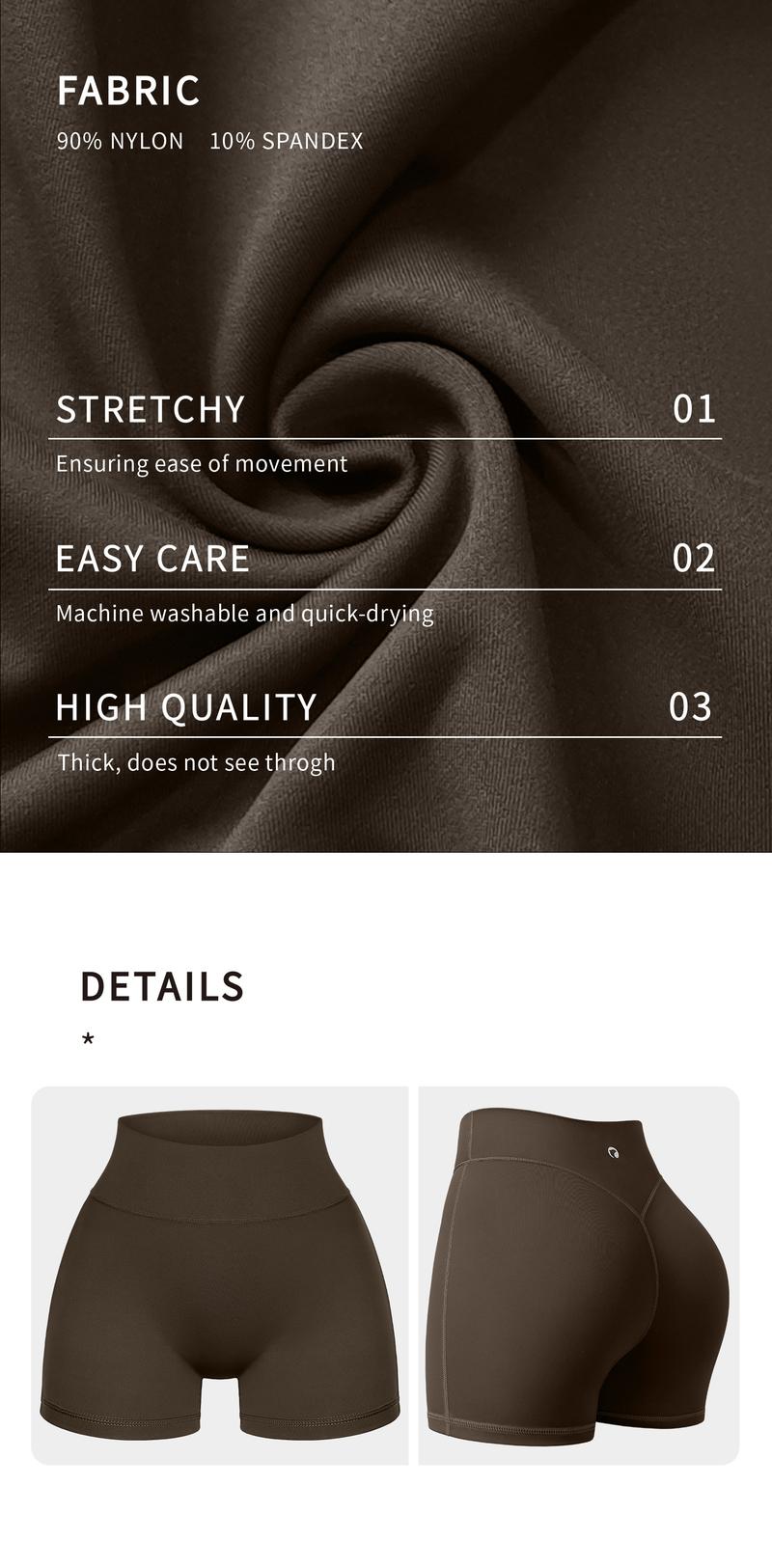 OQQfitness Womenswear 2 Pieces High Waist No Front Seam Summer Outfits Workout Gym Running Yoga Comfort Shorts- Minimalist Basic Bottom