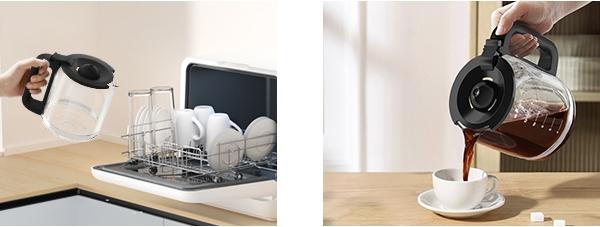 Coffee Maker, Drip Coffee Machine, 14-Cup Glass Carafe, Programmable, Delay Brew, Keep Warm, with Touch Screen, Stainless Steel,Silver