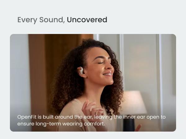 SHOKZ OpenFit - Open-Ear Wireless Bluetooth Headphones with Microphone, Sweat Resistant, Fast Charging,28HRS Playtime,Compatible with iPhone & Android