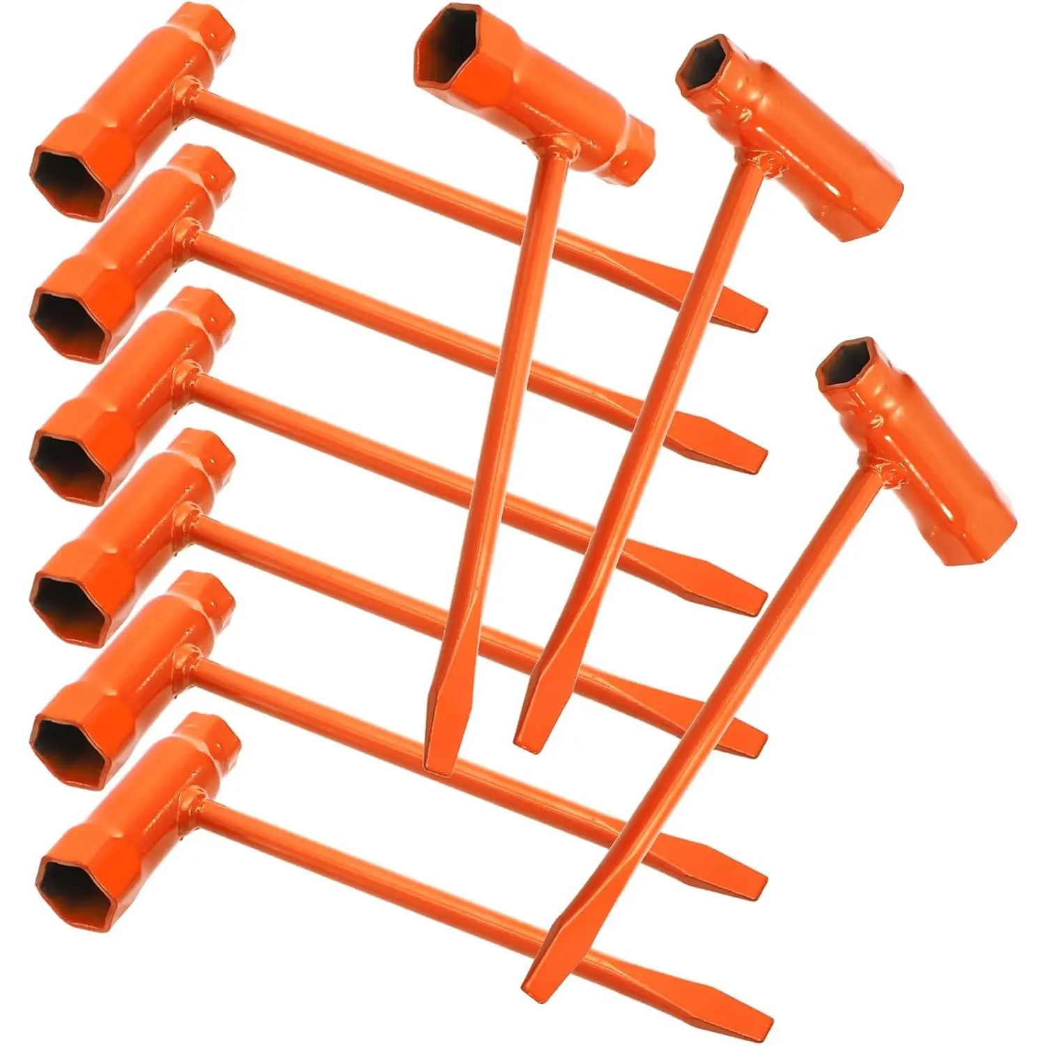 9 Pack Chainsaw Scrench, T-Wrench Spanner Tool 13 by 19 mm (1/2x3/4inch), Combination Screwdriver and Wrench Adjustment Tool for Saws Chains Nuts Spark Plug, Orange