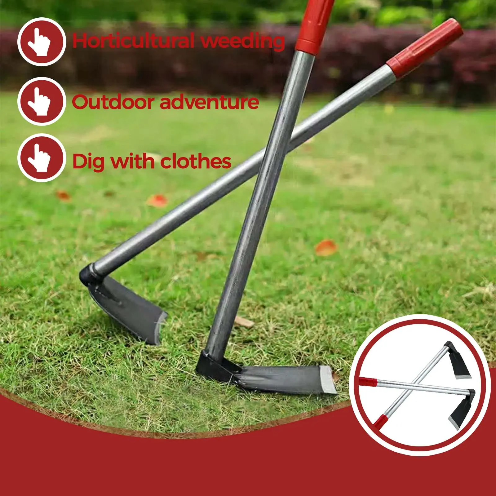 Gardening Hoe Weeding Tool Features Non-Slip Handle Ideal for Digging, Planting, and Loosening Soil Durable Agricultural Hoe Suitable for Home Gardening and Outdoor Use