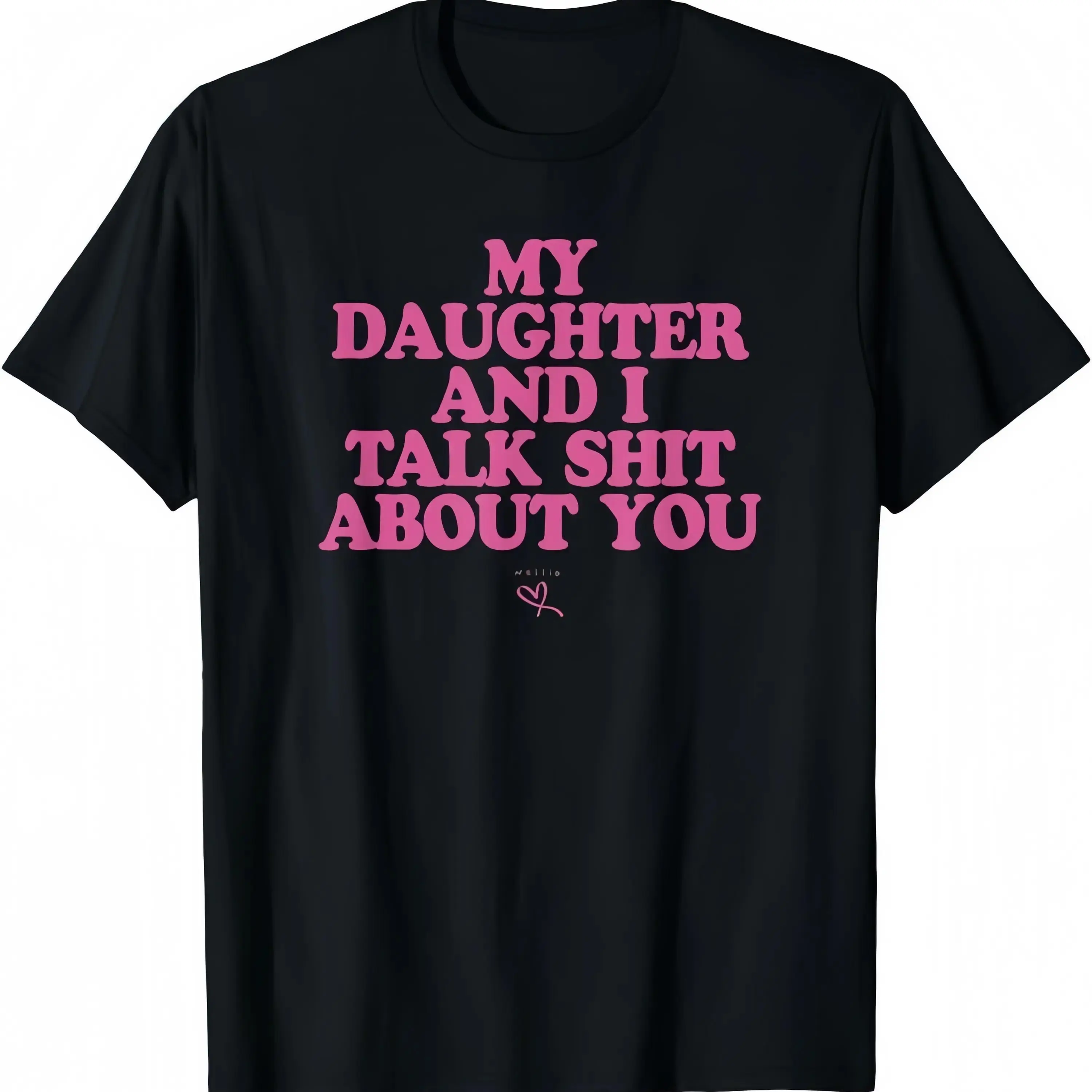 Oversized Graphic Cotton T-Shirt for Mom, Breathable Fabric, Funny "My Daughter and I Talk Shit About You" Sports Top Gift, Fit