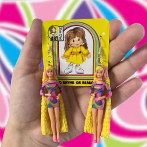 Totally Hair Doll Earrings - Upcycled 90s Nostalgia - No Rhyme or Reason