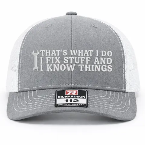 I Fix Stuff Embroidered Richardson Snapback Hat, Streetwear Hat, Casual Headwear, Embroidered Snapback Cap for Daily Commute