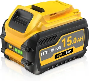 Dewalt 20V/60V Max Cordless Drill Battery - 15000mAh/5000mAh Durable Lithium Battery, High Output Cell Replacement for DCB606 DCB609 DCB612 Cordless Power Tools