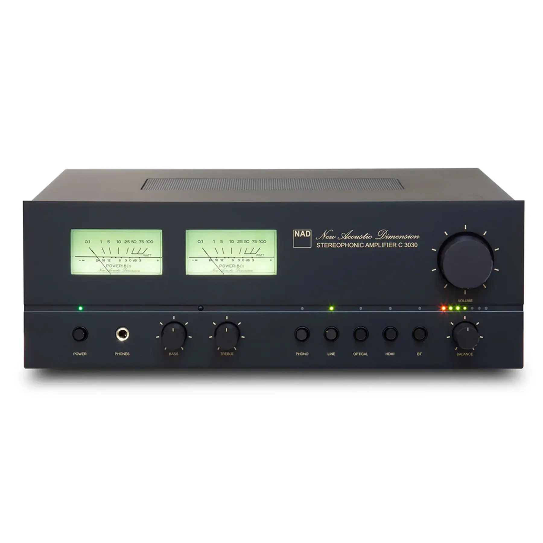 NAD C 3030 Stereophonic Integrated Amplifier - Compact Digital Audio Device with Remote Control, Buttons, Streaming for Speakers, Subwoofers, Vintage Audio Setups, Speaker, Watts
