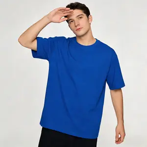 Solid Royal Blue Oversized 100% Cotton Plain T-Shirt – Heavyweight Loose-Fit Essential Tee for DIY, Streetwear & Everyday Casual Outfits