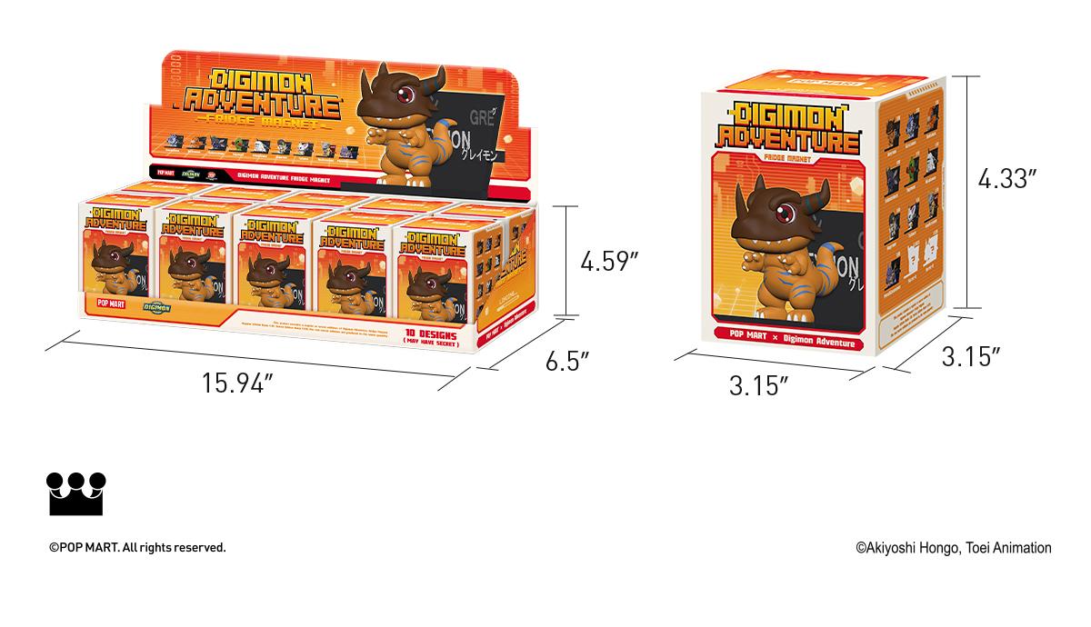 POP MART Digimon Adventure Fridge Magnet Series Figures POP MART Digimon Adventure Fridge Magnet Series Figures