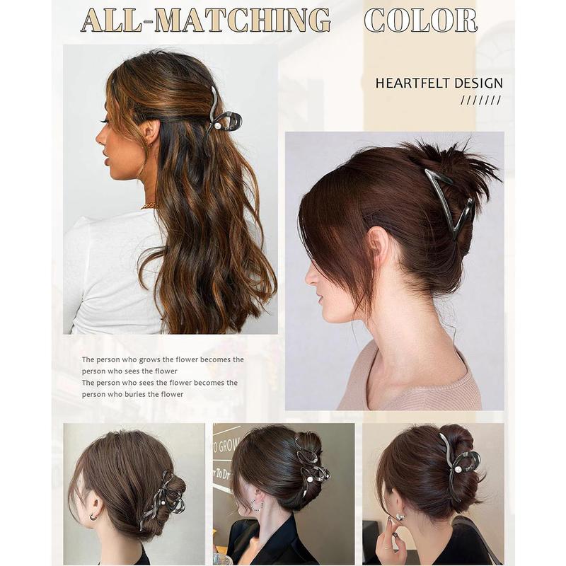 4-Piece Suit Hair Clips Metal Claw Clip for Women Strong Hold Claw for Heavy Hair Irregular Large Clips Hair Accessories for Long Thick Hair