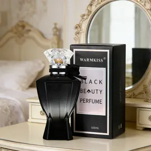 Midnight Diamond Dream 100ml | Rich Woody & Floral Notes | Elegant & Charming People | Black Gradient Bottle, Crystal Diamond Cap, Velvet Bow | Dinners / Dates / Parties