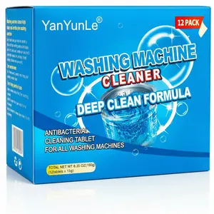 Washing Machine Cleaner, 12 Pack, Deep Cleaning, for HE Front Loader, Top Load Washer Drum & Laundry Seal