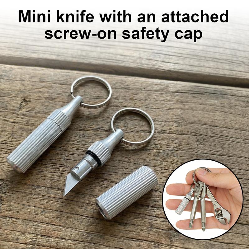 VAYWET 4-in-1 Pocket Mini Tool Keychain, EDC Mini Repair Tools: Letter Opener, Screwdriver, Copper Pocket, Pocket Wrench Keychain Metal Spanner Key Ring Pendant Gift Outdoor Camping Bicycle Motorcycle Repair Multifunctional Kit Maintenance Hand Tools