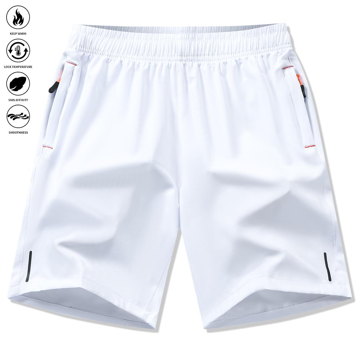 Men's Solid Color Drawstring Waist Sports Shorts, Summer Breathable Stretch Waist Athletic Shorts with Pockets, Casual Everyday Menswear, Regular Fit Comfortable Shorts with Pockets, Summer Men's Everyday Wear